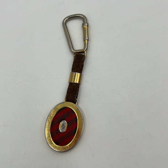 Authentic OLD GUCCI Interlocking G Tag Plate Key Ring Charm - Picture 3 of 15